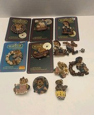 Lot of 12 Boyds Bears Bearwear Folkwear Collection Resin Pins Brooches VINTAGE