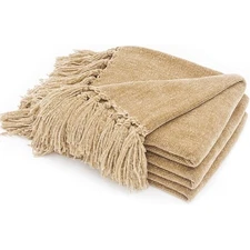 Soft Chenille Throw Blanket Lightweight Warm Breathable Cozy Home Decor Gift New