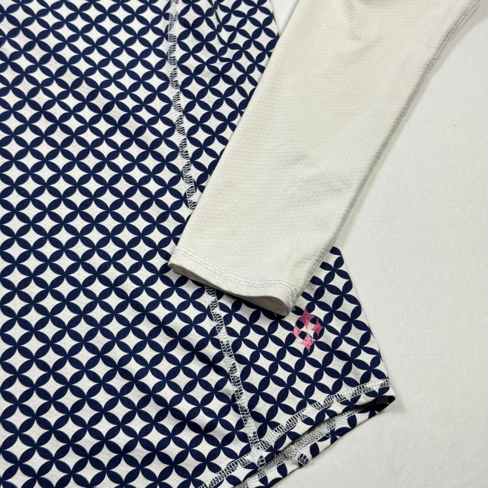 Jofit 1/4 молнии рубашка для гольфа женщин средний синий белый геометрический пуловер Athletic - Изображение 3 из 4