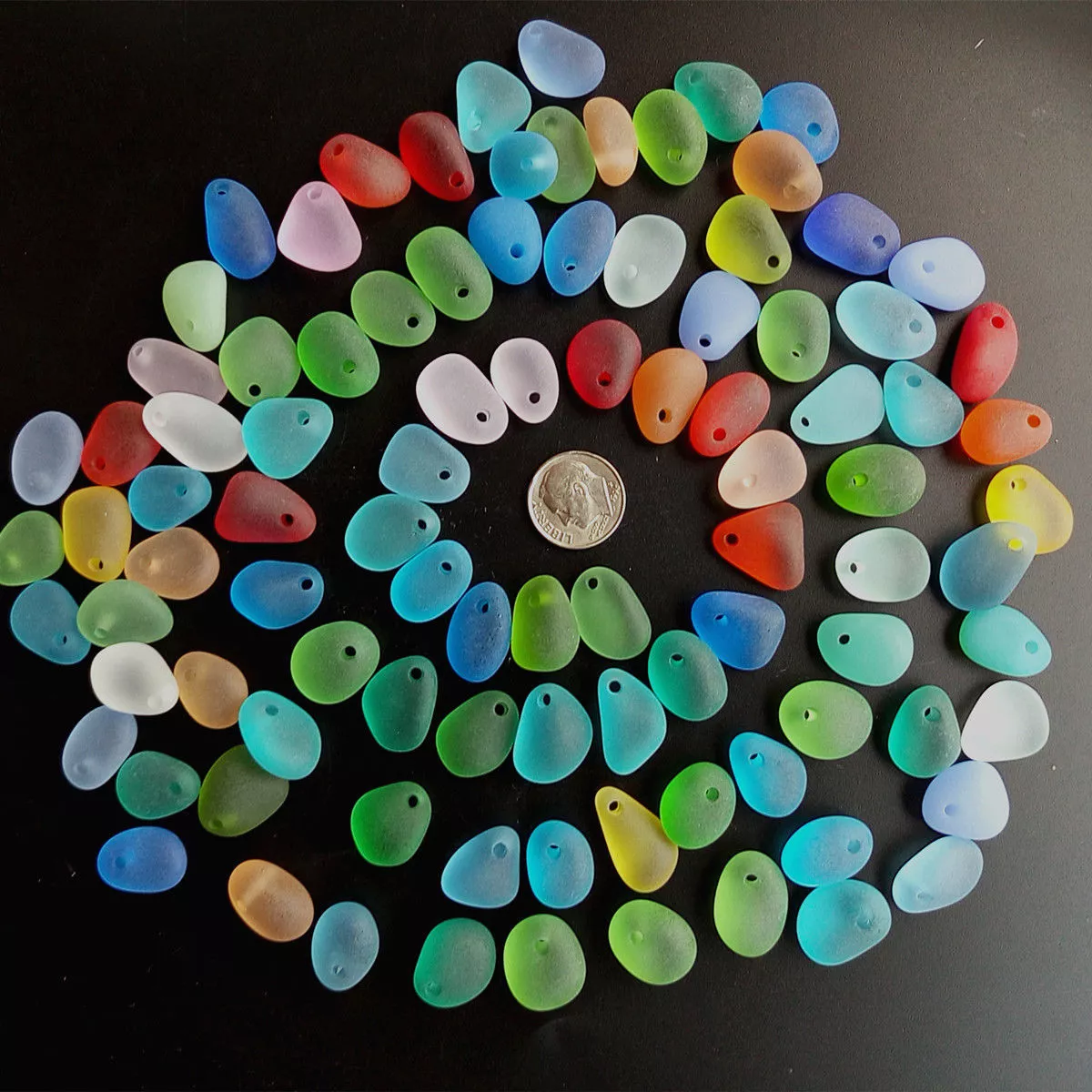 Sea glass beads sales for jewelry making