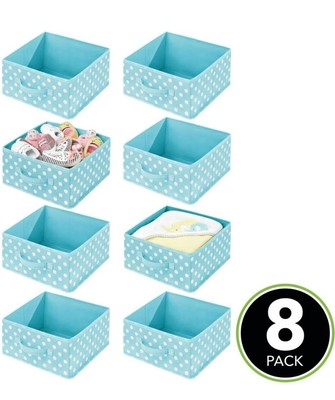 8er Set Half-Cube Aufbewahrungsboxen - Stoff Aufbewahrungswürfel mit Strukturmuster 