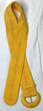 Vintage Karen Scott Small Medium S/M Yellow Woven Nylon Retro Y2K Belt