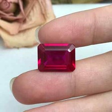 15 Ct Natural Red Ruby Burmese Certified Flawless Emerald Cut Loose Gemstone