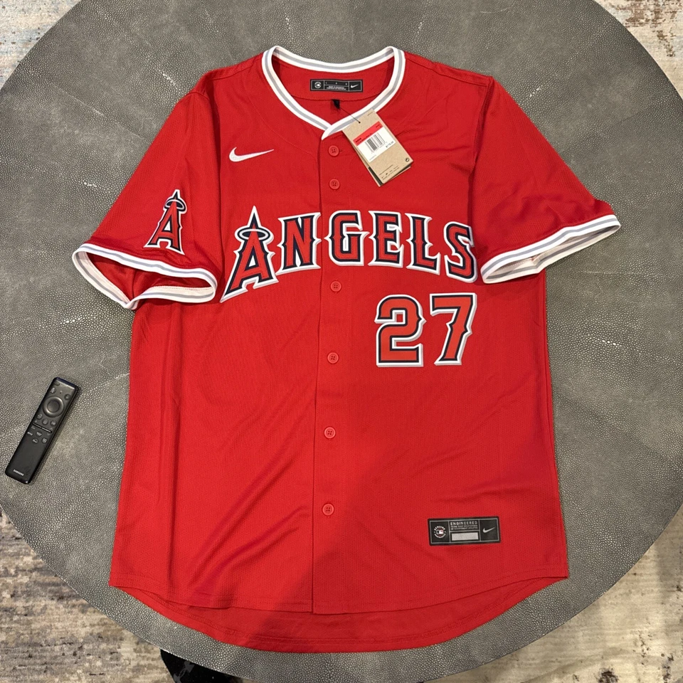Mike Trout Los Angeles Angels Red Alternate Vapor Jersey Large - $175 Retail - Image 3 of 4