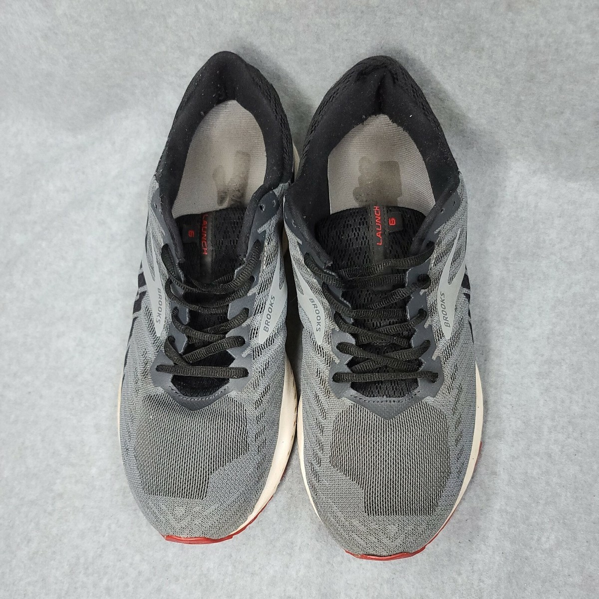 Brooks Launch 6 Mens Running Shoes Grey‎ Black Red 1102971D071 Size 12.5 Rack brooks-launch-6-mens-0360-  main image 2