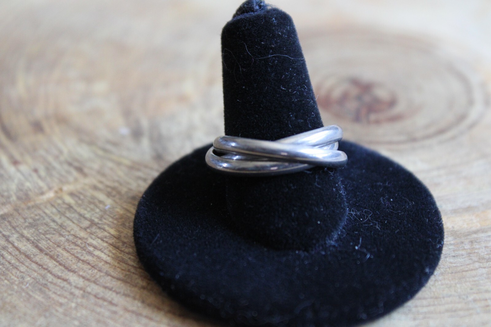 3 Sterling Silver interlocking rings Ring size 7 - image 1