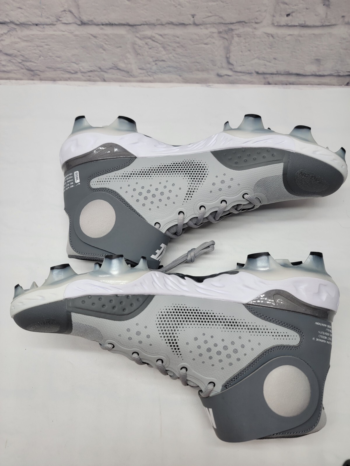 Nike React Baseball Cleats Alpha Huarache 3 Gray High Top CZ4455-005 Size 14  thumbnail 7