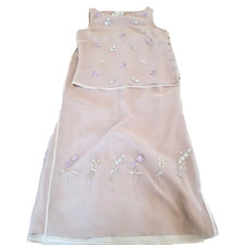 David Warren Women's Beige Embroidered Floral Skirt Set - Size 12 - ----#3965