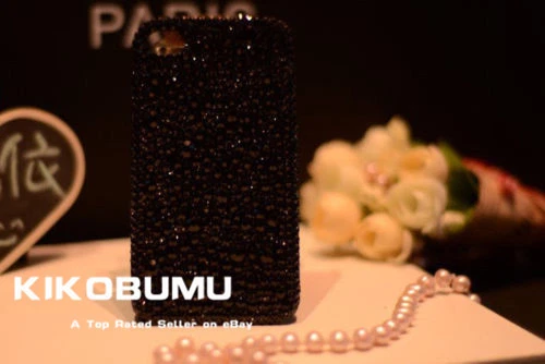 闪亮黑色闪闪发光水晶钻石水钻适用于各种手机壳保护套 — 第 4/4 张图片