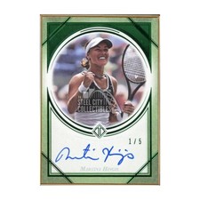 Martina Hingis 2020 Topps Transcendent Tennis Emerald Autograph Card 1/5