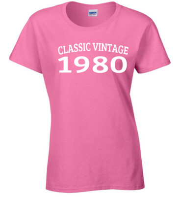 Jahrgang 1980 Geburtstag Damen T-Shirt Party Wechsel Jahr Weihnachten jedes Jahr 40.