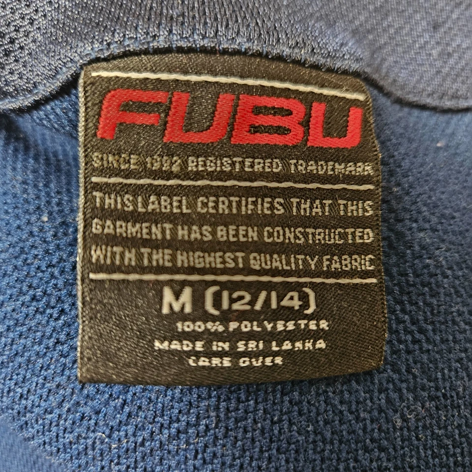 Camisa de beisebol masculina vintage anos 90 Fubu 05 M 12/14 poliéster hip hop rap Y2K - Imagem 3 de 4