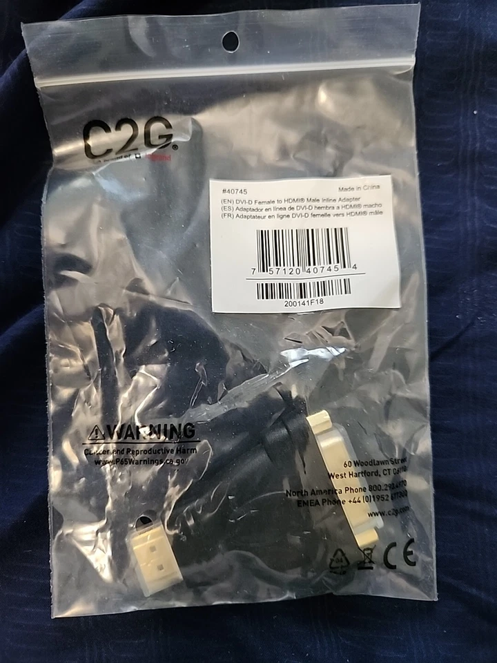 Lote de 50 Nuevos Adaptador C2G DVI-D Link Hembra a HDMI Macho para Monitor LCD PC Foto 3 de 4