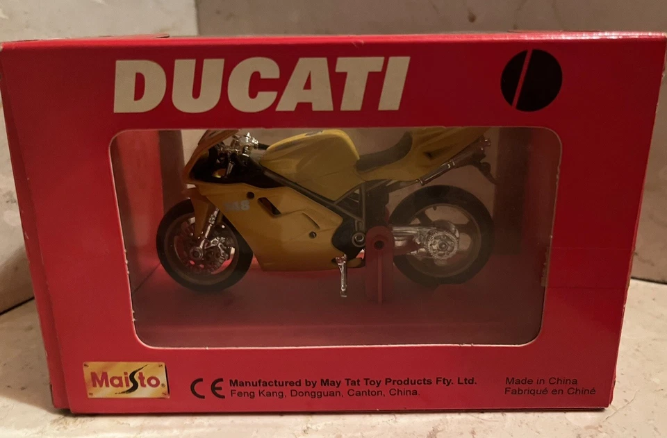 Ducati 748  -  Jaune - Maisto 1:18 - Comme Neuf ! - Photo 2/4