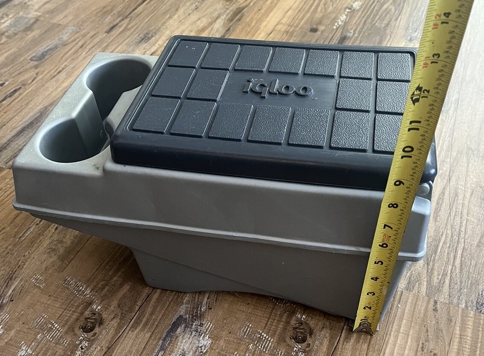 Vintage Igloo Little Kool Rest Car Console Cooler Can Cup Holder Silver & Blue eBay