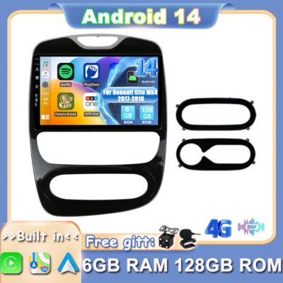 6G+128GB CarPlay Für Renault Clio MK4 2017-2019 Android 14 Autoradio GPS DAB+DSP