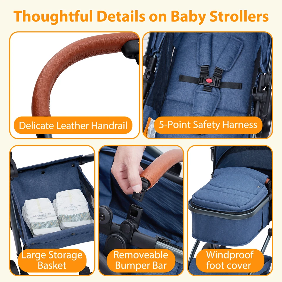 Baby Stroller Pushchair Foldable Lightweight Travel Infant Seat Umbrella Storage - Image 3 of 4