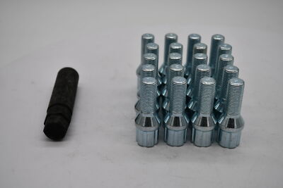 Set 20 M12x1.25 Spline Lug Bolts Conical Seat Gorilla 6 Spline w/ Key 12-1.25