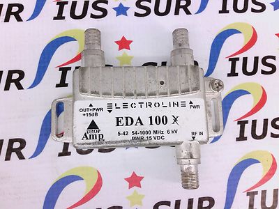 USSP Electroline EDA 100 1-port RF/CATV Signal Amplifier +15dB 54-1000MHZ ONLY