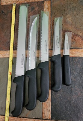 NICE! ASSORTMENT OF 5 NEW! GREAT QUALITY LASTING CUT KITCHEN KNIVES   