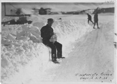 Italian engineer Calisto Ciocca taking rest during Umberto Nobile'- Old Photo