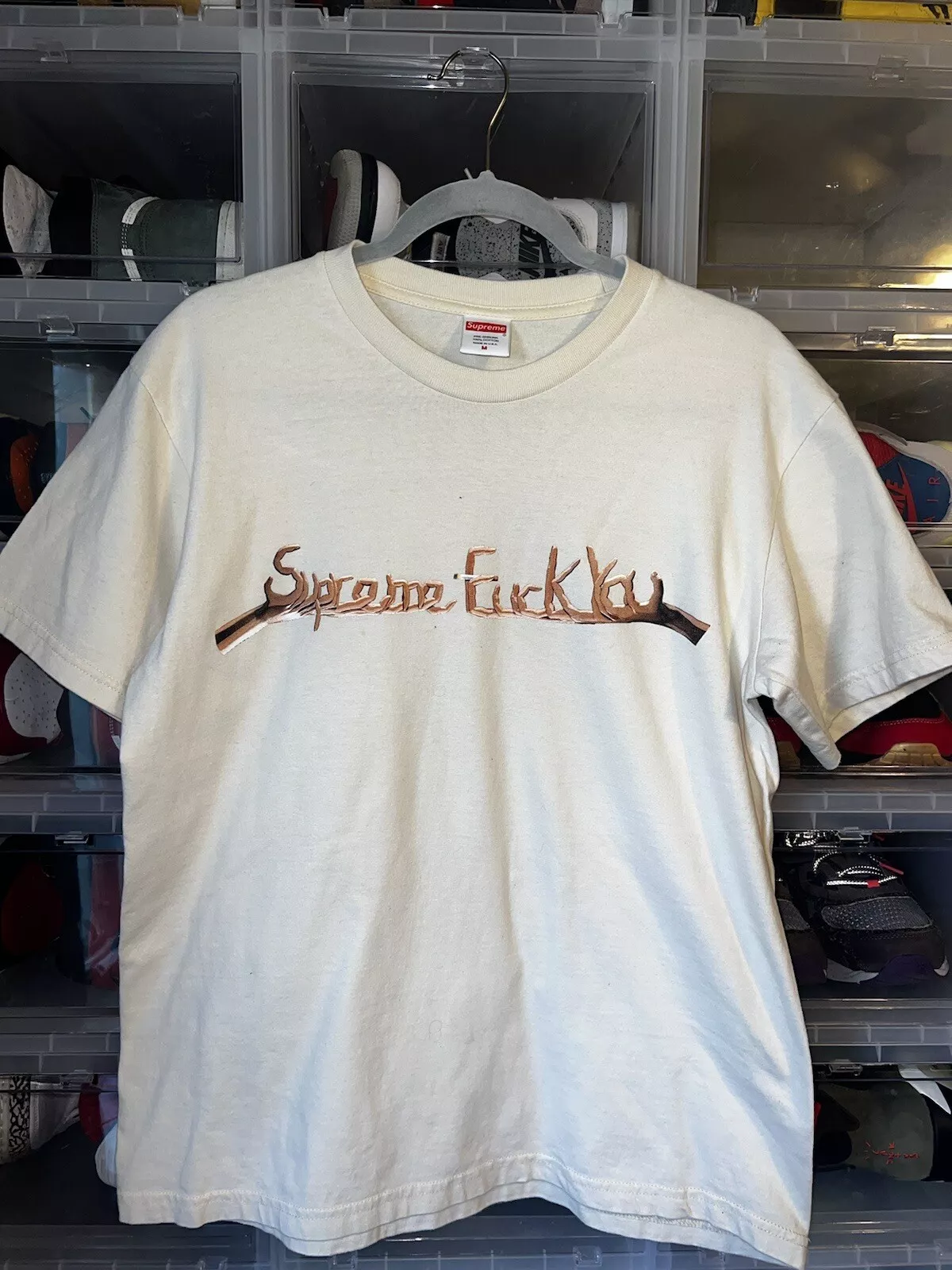 Supreme F**k F You Tee FW18 Ivoire Homme Taille L Large Bogo   Occasion