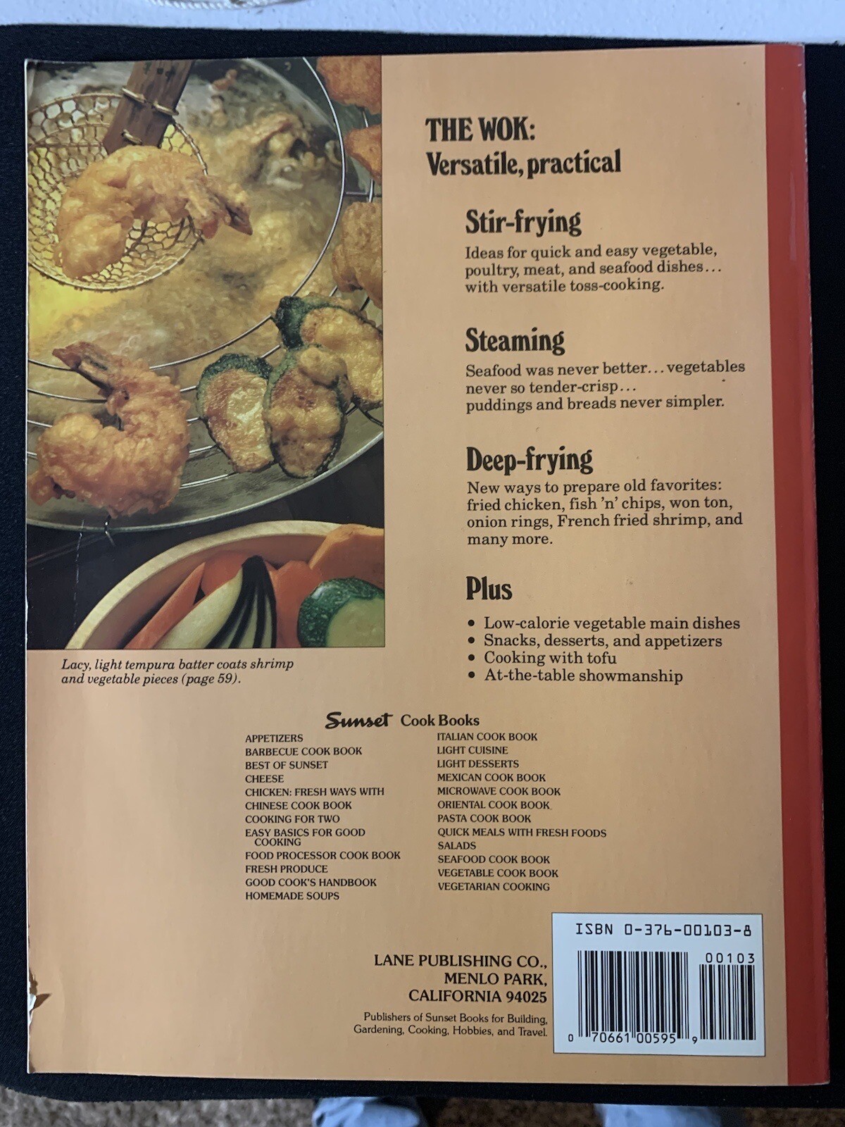 Sunset Wok Cook Book Special Edition Crisco oil Stir fry Deep fry steaming 