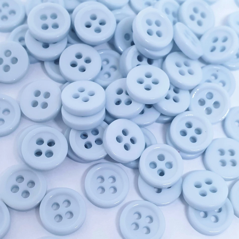 4 Hole SKY BLUE Buttons Used in Sewing, Tailoring, Shirts, Tshirts, Dress - Image 2 of 3