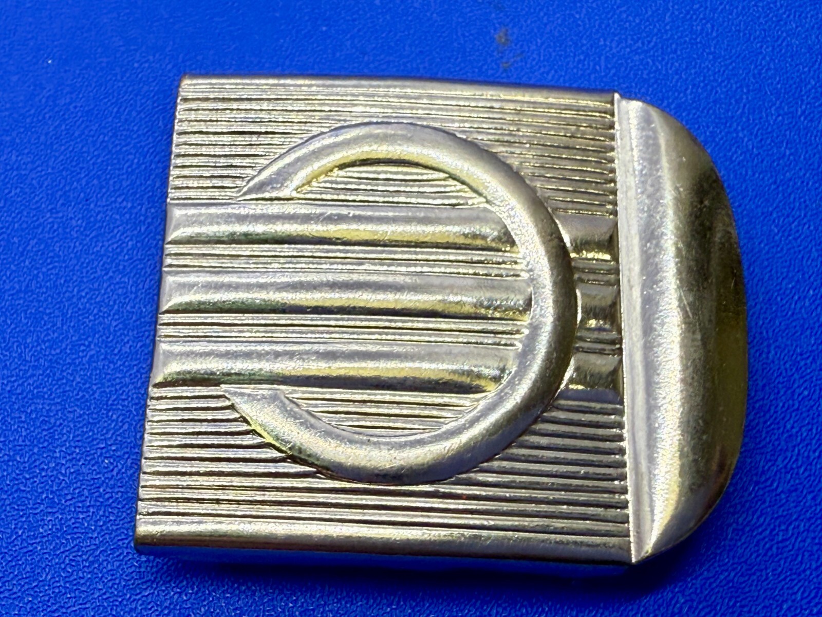 Antique Art Deco Abstract Pattern Solid Brass Vin… - image 2