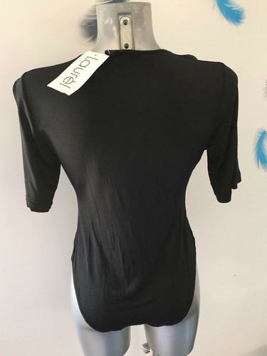 Body Nero IN Raso Elasticizzato Laurèl Taglia 40 Fr 44i Nuovo Valore - Foto 2 di 3