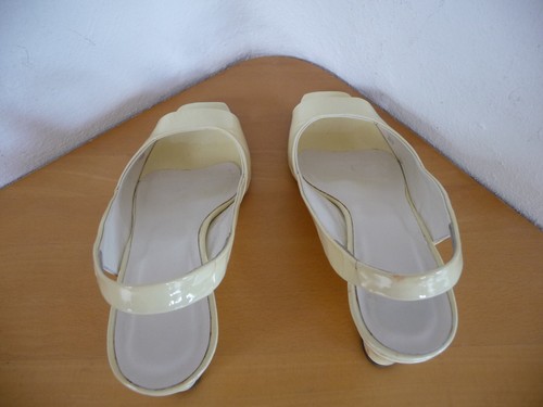 Lackschuhe Vero Cuoio Lack Schuhe cremeweiß Gr. 37 italienischer Schuh - Bild 7 von 10