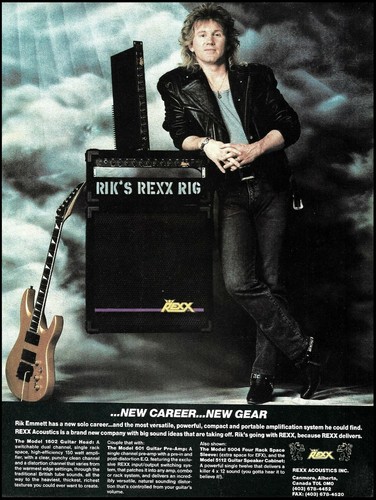 Triumph Rik Emmett 1989 REXX Verstärker Werbung 8 x 11 Amp Ad Print
