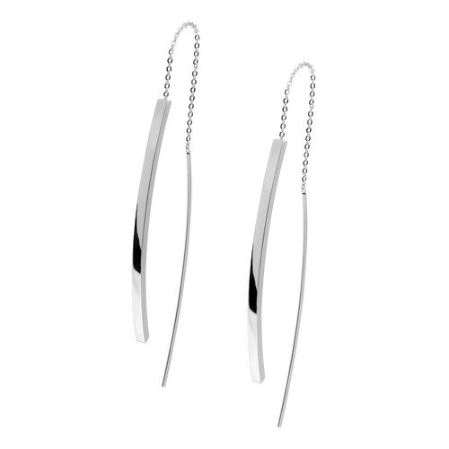 Orecchini Pendenti A Strati 555Jewelry | In Acciaio Inox 316L, Design A Foglie E Barre, Ipoallergenici, Confezione Regalo - 2