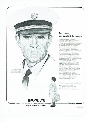 Werbung Advertising 067 1957 Pan American PAA Fluggesellschaft John Mattis