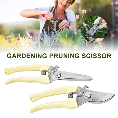 2 PCS Garden Pruning Shears Set Bypass Pruner Straight Blade Scissors CS - Picture 1 of 10