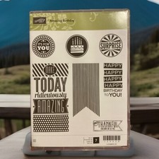 Stampin Up Amazing Birthday 134228 Set Of 7, Circles, Banner, Thankful, Bday-