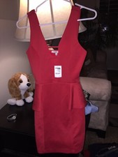 Charlotte Russe Lace Red Dress Regular Fit Women’s Size S Brand New With Tags