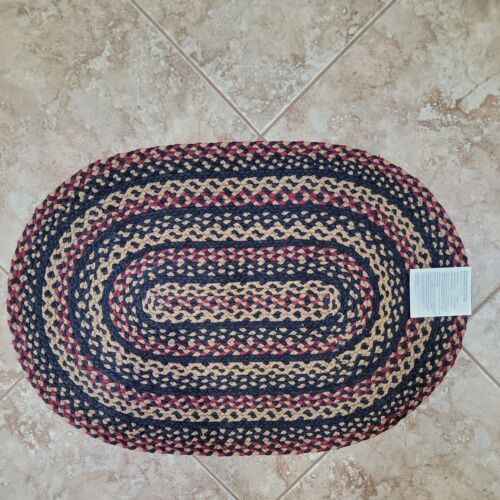 NEW, IHF Blackberry 20 X 30 Oval Braided Rug - Picture 2 of 4