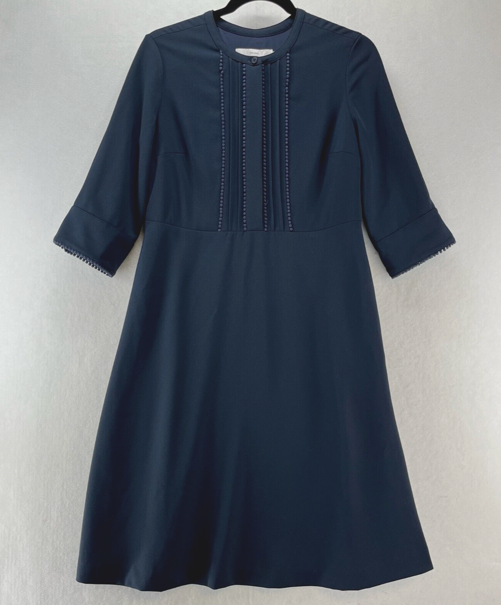 john lewis blue dress Sz 8 A-Line Crepe Pom Trim Pintuck 3/4 Sleeve Knee Length Search: long black dress Top Affordable Dress Watches: Color:REEF MULTI
