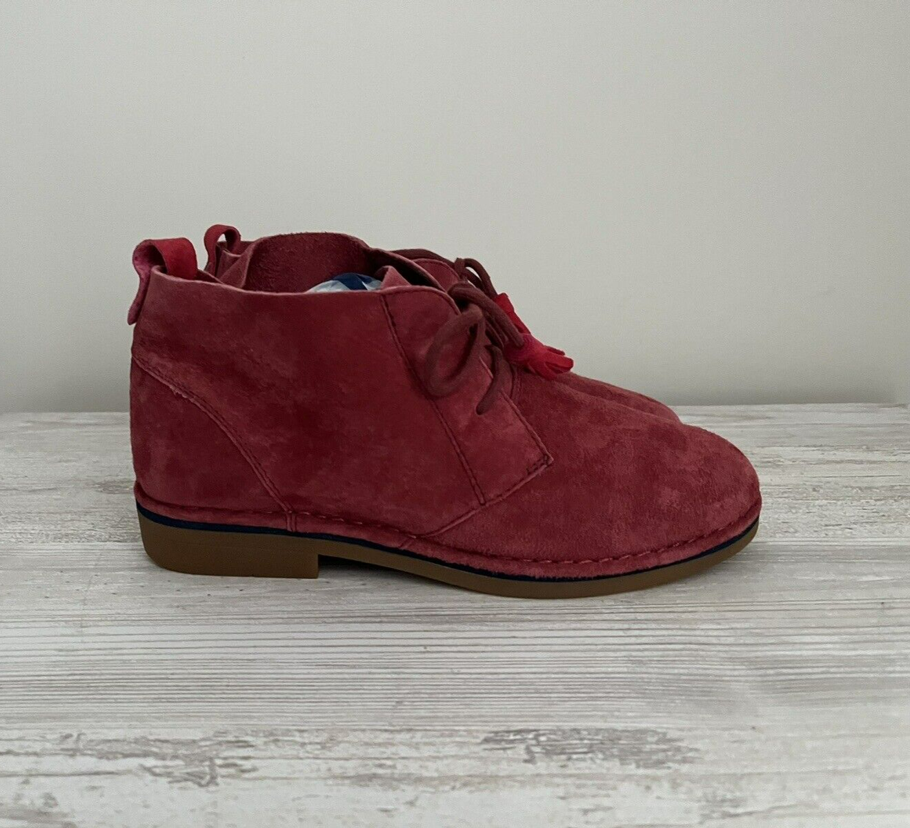 New Hush Puppies Women's Cyra Catelyn Suede Ankle Boots Lace Up Dark Red Sz 6.5 eBay