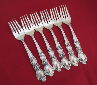 1953 Set of Vintage 1847 Rogers Bros HERITAGE Salad Forks 6-3/4