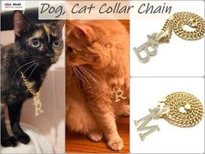 Initial Letter Cuban Chain Dog Chain Pet Collar Pet, Cat, Puppy Necklace RC4477