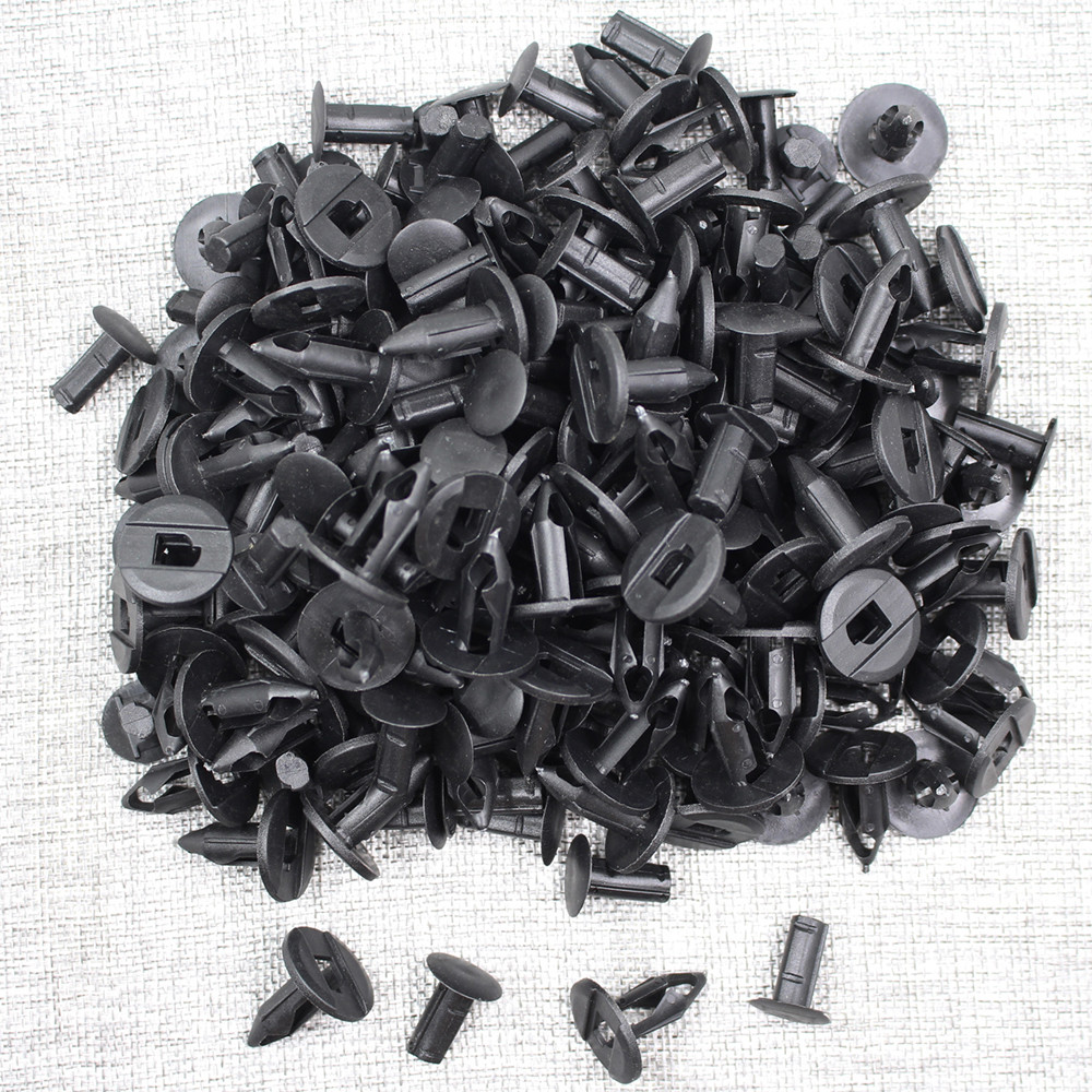 100x 8mm Hole Plastic Rivets for Suzuki Polaris Kawasaki Nissan Infinit