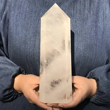 3.27LB Natural  white crystal Quartz obelisk crystal Reiki healing