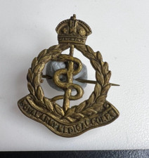 WW2 RAMC  Royal Army Medical corps Brass Sweetheart Brooch 28x21 mm