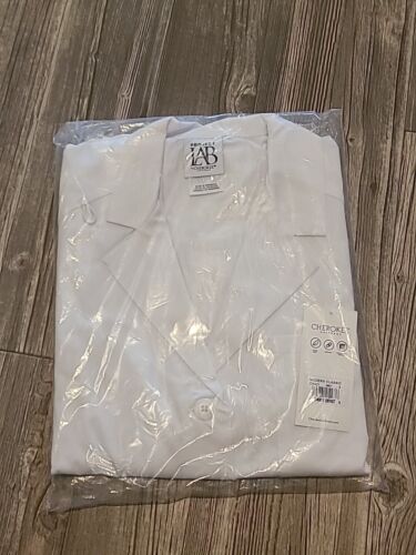 Cherokee Project Lab Women's 37" SMALL Modern Classic Fit White lab Coat - CK421