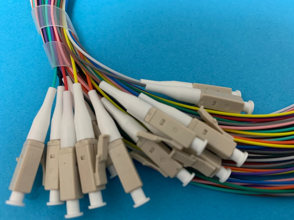 12 Optic Fiber Pigtail, Color-Coded, MMF OM2, LC/UPC, 900um, 3 Meter, Unjacketed - Image 3 of 4