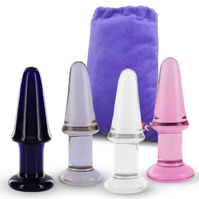 LeLuv Butt Plug Beginner 5 Inch Glass Anal Toy with Premium Padded Pouch |  eBay