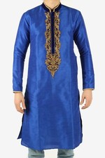 Indian Traditional Mens Wedding Ethnic Wear Kurta 90s Blue Size M Sherwani09