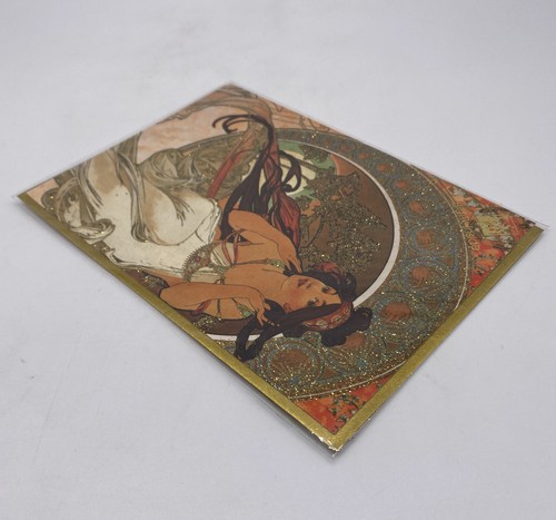 2006 Alphonse Mucha Art Greeting Card With Envelope Flame Tree NIP Unused - Picture 4 of 4